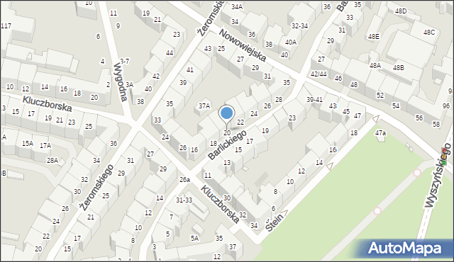 Wrocław, Barlickiego Norberta, 20, mapa Wrocławia