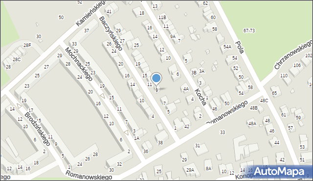 Wrocław, Baczyńskiego Krzysztofa Kamila, 9, mapa Wrocławia
