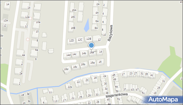 Wrocław, Bazyliowa, 14a, mapa Wrocławia