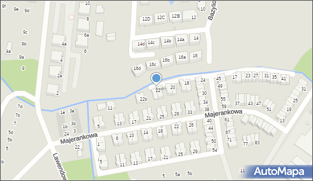 Wrocław, Bazyliowa, 22a, mapa Wrocławia