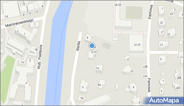 Wrocław, Bartla Kazimierza, 7, mapa Wrocławia