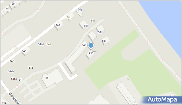Wrocław, Bacciarellego Marcella, 54n, mapa Wrocławia
