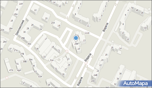 Wrocław, Bajana Jerzego, 15A, mapa Wrocławia