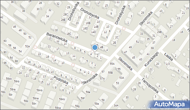 Wrocław, Baranowicka, 3, mapa Wrocławia