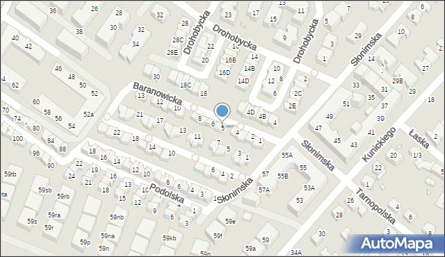 Wrocław, Baranowicka, 5, mapa Wrocławia