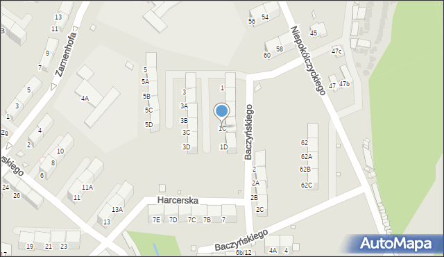 Zabrze, Baczyńskiego Krzysztofa Kamila, 1C, mapa Zabrza