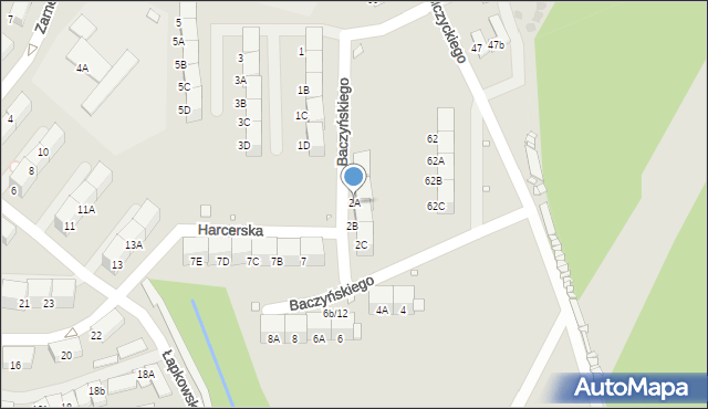 Zabrze, Baczyńskiego Krzysztofa Kamila, 2A, mapa Zabrza