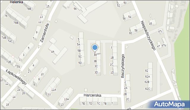 Zabrze, Baczyńskiego Krzysztofa Kamila, 3A, mapa Zabrza