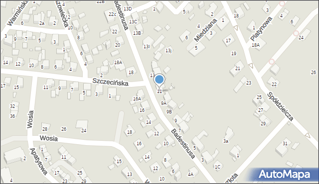 Zabrze, Badestinusa Jerzego, ks., 11, mapa Zabrza