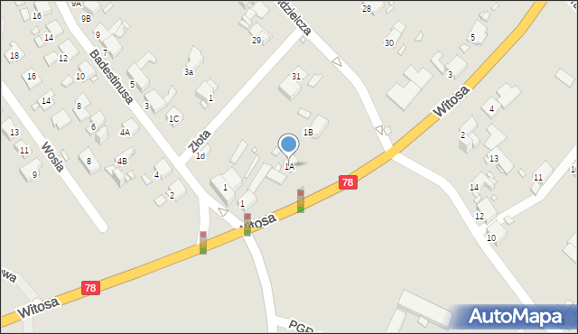 Zabrze, Badestinusa Jerzego, ks., 1A, mapa Zabrza