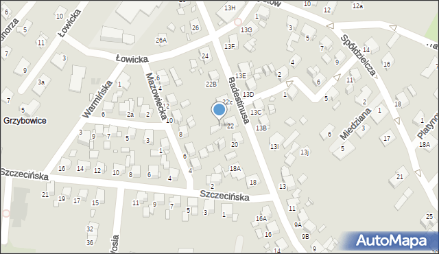 Zabrze, Badestinusa Jerzego, ks., 22a, mapa Zabrza