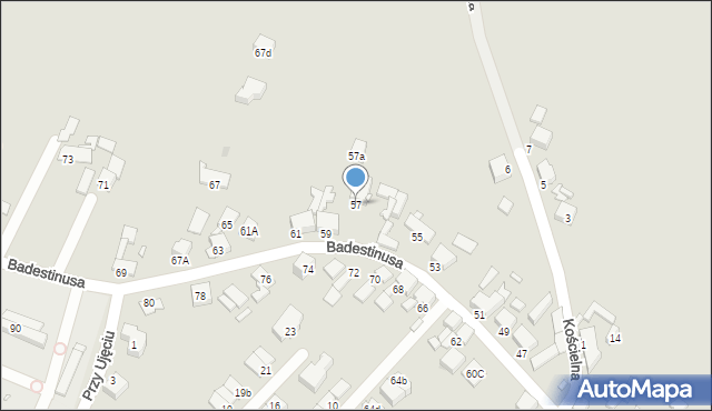 Zabrze, Badestinusa Jerzego, ks., 57, mapa Zabrza