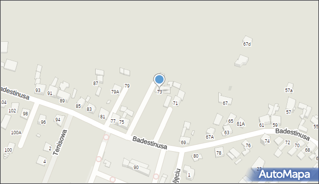 Zabrze, Badestinusa Jerzego, ks., 73, mapa Zabrza