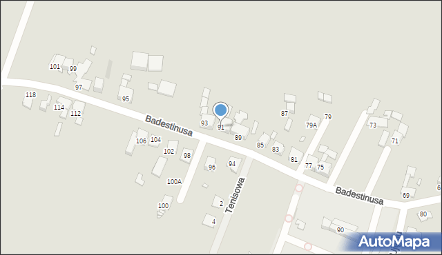 Zabrze, Badestinusa Jerzego, ks., 91, mapa Zabrza