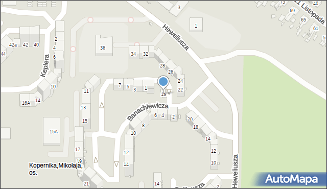 Zabrze, Banachiewicza Tadeusza, prof., 1a, mapa Zabrza