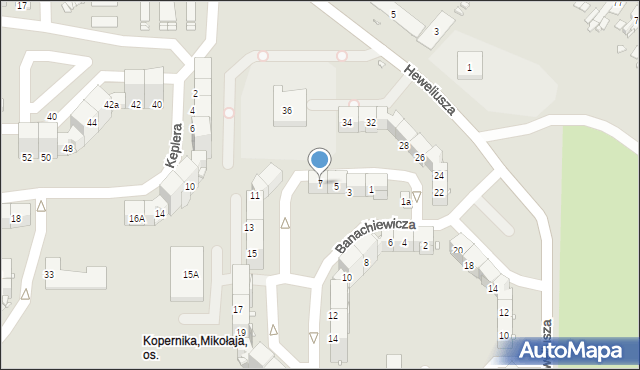 Zabrze, Banachiewicza Tadeusza, prof., 7, mapa Zabrza