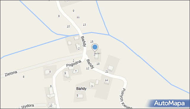 Zagacie, Bańdy, 17, mapa Zagacie