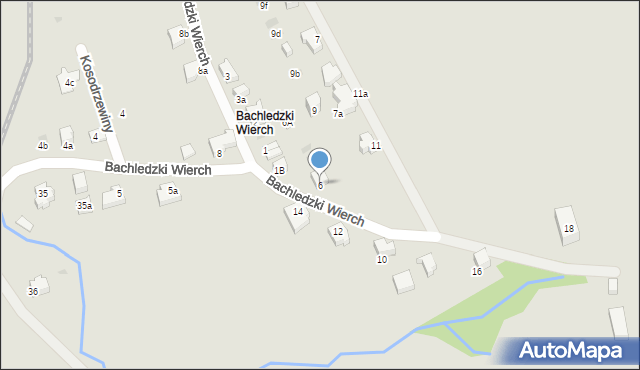 Zakopane, Bachledzki Wierch, 6, mapa Zakopanego