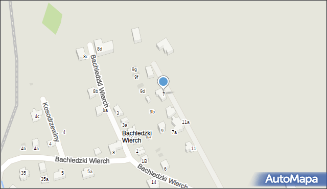 Zakopane, Bachledzki Wierch, 7, mapa Zakopanego