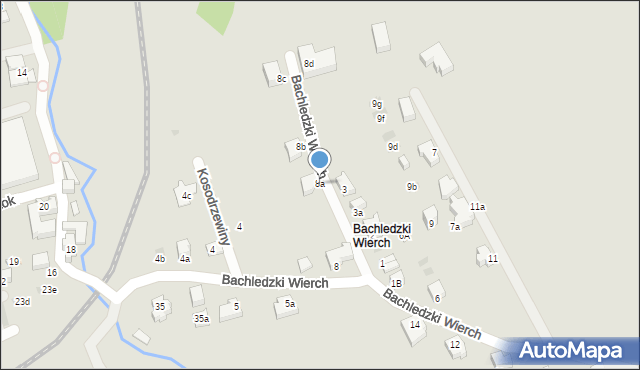 Zakopane, Bachledzki Wierch, 8a, mapa Zakopanego