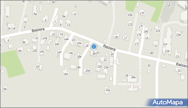 Zakopane, Balzera Oswalda, 20, mapa Zakopanego