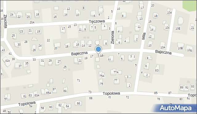 Zgłobice, Bajeczna, 15, mapa Zgłobice