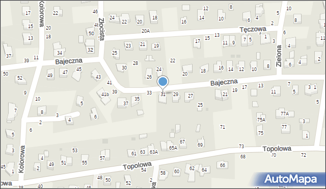 Zgłobice, Bajeczna, 31, mapa Zgłobice