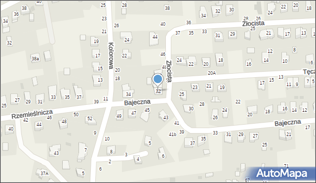 Zgłobice, Bajeczna, 32, mapa Zgłobice