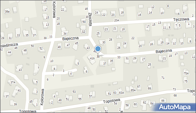 Zgłobice, Bajeczna, 39, mapa Zgłobice