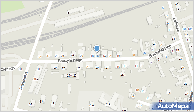 Zgorzelec, Baczyńskiego Krzysztofa Kamila, 16, mapa Zgorzelec