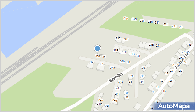 Zielonka, Bartnika Jerzego, 35a, mapa Zielonka