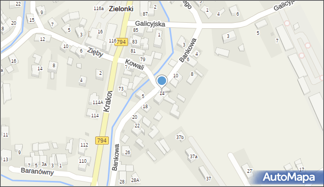 Zielonki, Bankowa, 14, mapa Zielonki