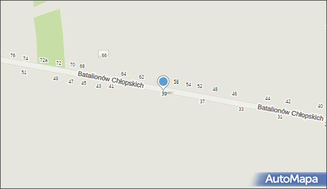 Zwoleń, Batalionów Chłopskich, 39, mapa Zwoleń