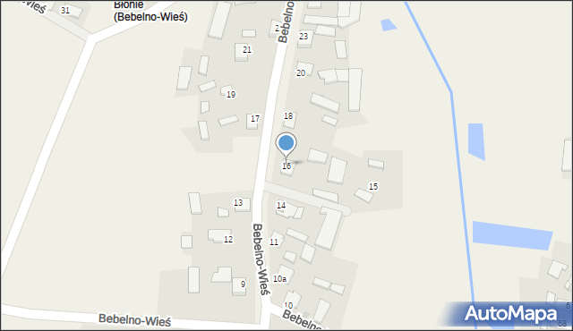 Bebelno-Wieś, Bebelno-Wieś, 16, mapa Bebelno-Wieś