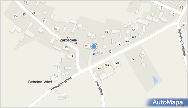 Bebelno-Wieś, Bebelno-Wieś, 48, mapa Bebelno-Wieś