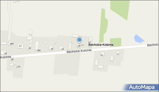 Bechcice-Kolonia, Bechcice-Kolonia, 13, mapa Bechcice-Kolonia