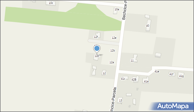 Bechcice-Parcela, Bechcice-Parcela, 12c, mapa Bechcice-Parcela