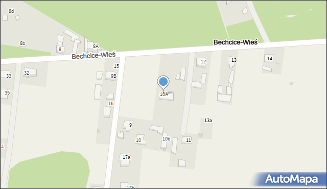 Bechcice-Wieś, Bechcice-Wieś, 10A, mapa Bechcice-Wieś