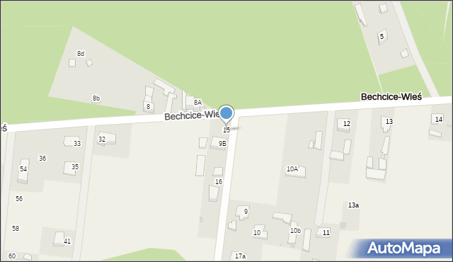 Bechcice-Wieś, Bechcice-Wieś, 15, mapa Bechcice-Wieś