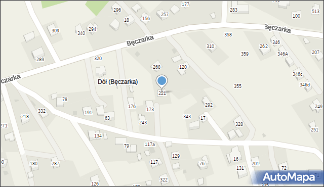 Bęczarka, Bęczarka, 221, mapa Bęczarka