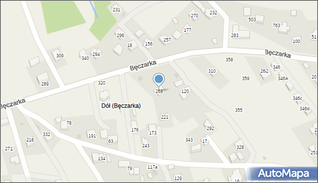 Bęczarka, Bęczarka, 268, mapa Bęczarka