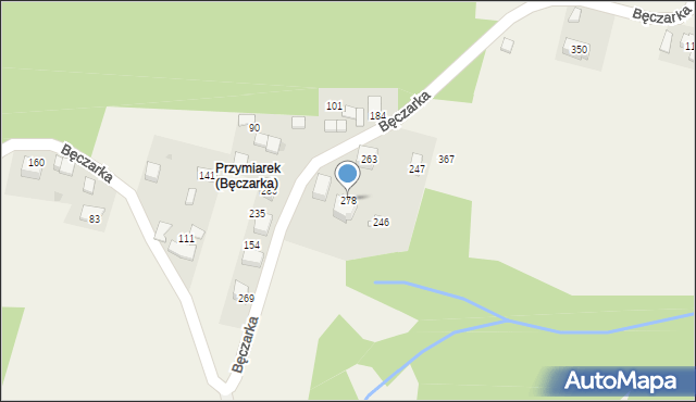 Bęczarka, Bęczarka, 278, mapa Bęczarka