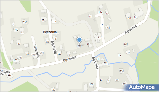 Bęczarka, Bęczarka, 279, mapa Bęczarka