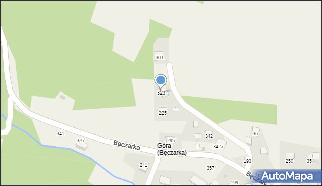 Bęczarka, Bęczarka, 323, mapa Bęczarka