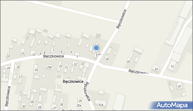 Bęczkowice, Bęczkowice, 1, mapa Bęczkowice