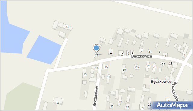 Bęczkowice, Bęczkowice, 12, mapa Bęczkowice