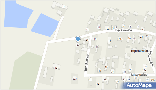 Bęczkowice, Bęczkowice, 13, mapa Bęczkowice