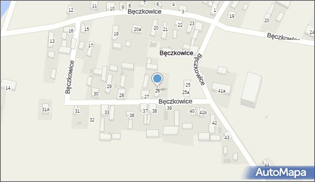 Bęczkowice, Bęczkowice, 26, mapa Bęczkowice