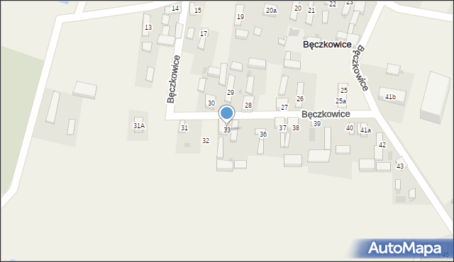 Bęczkowice, Bęczkowice, 33, mapa Bęczkowice