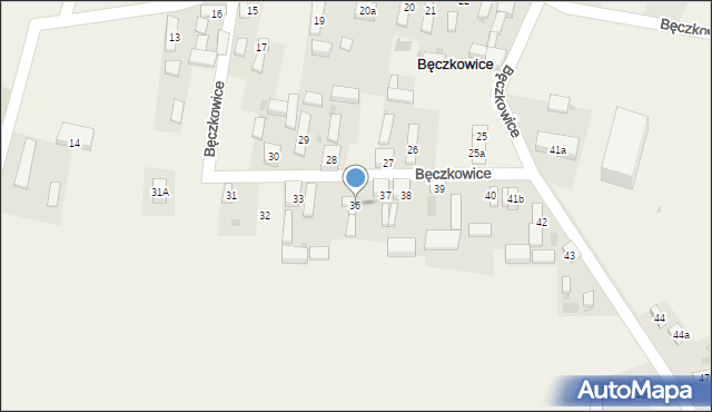 Bęczkowice, Bęczkowice, 36, mapa Bęczkowice